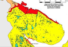 2018 restricted areas at Kola - White Sea area